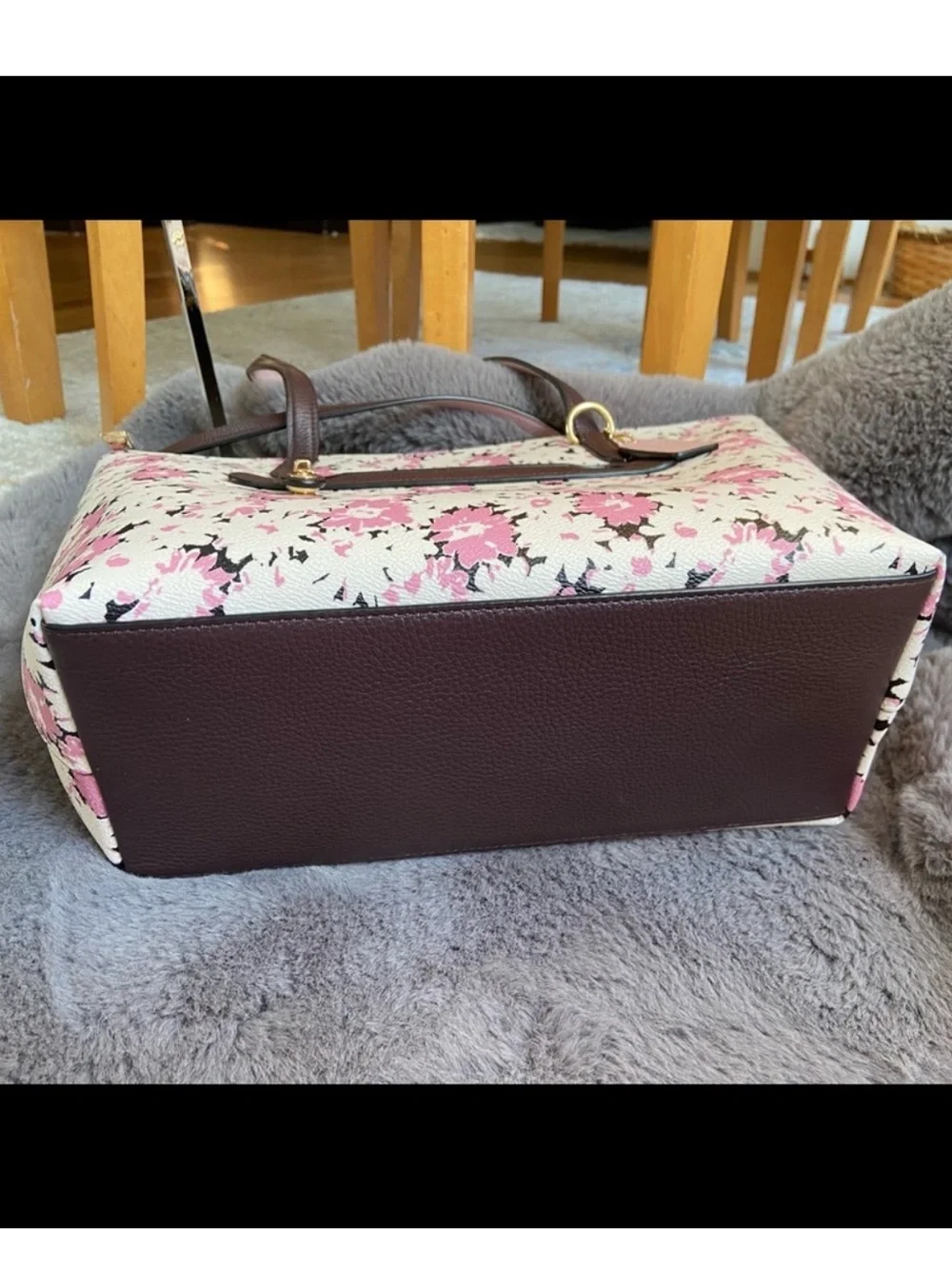 Coach Taylor Pink & White Daisy Floral Print Zip Top Tote/ Shoulder Bag RARE 🌸